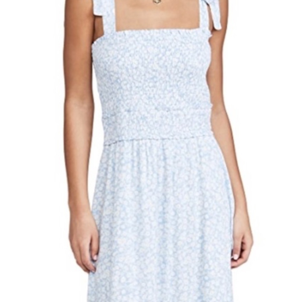 Lost + Wander Blue and White Textured Dress